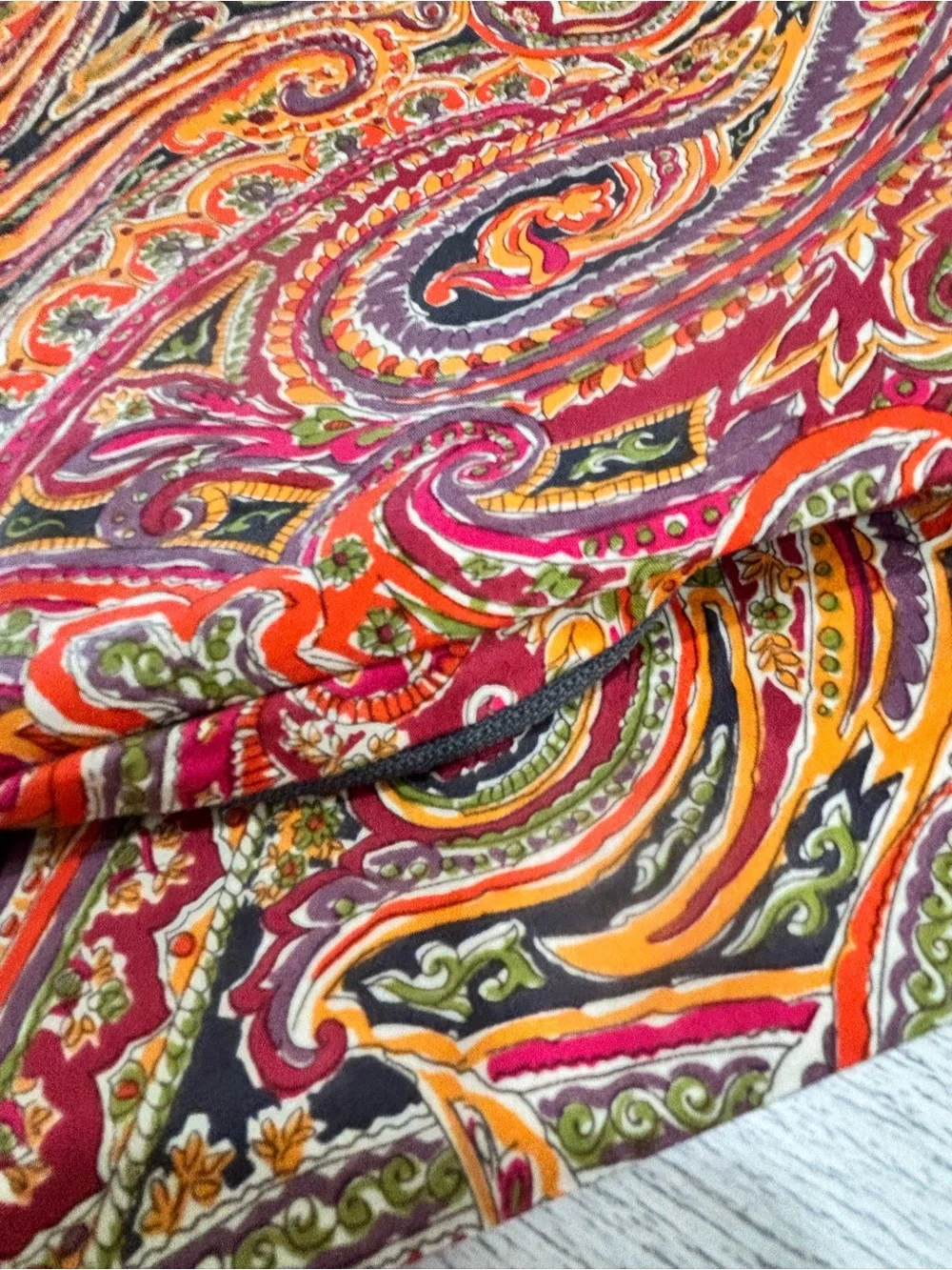 SCHLOSSBERG SWITZERLAND Red Paisley 100% Cotton Duvet Cover Twin 86” X 68”
